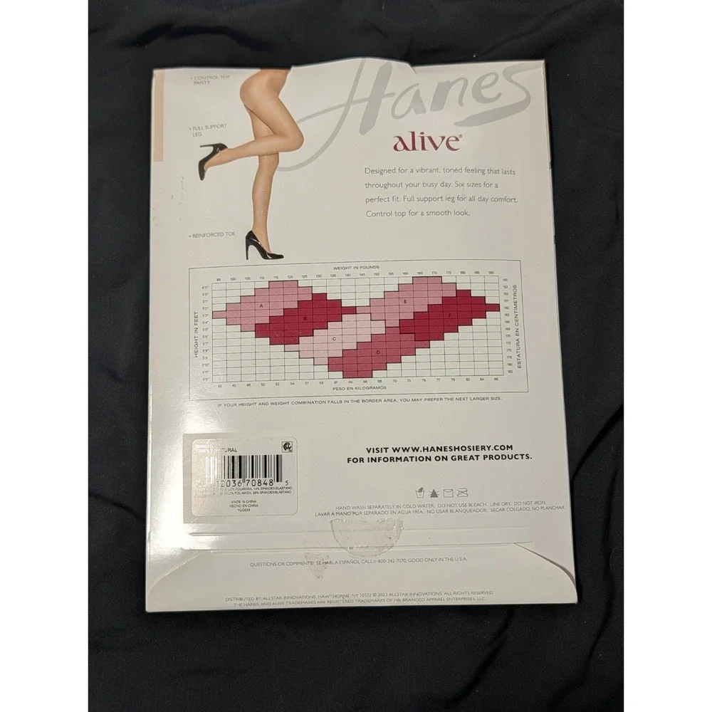 Hanes Alive Full Support Control Top Pantyhose - Size B, Simply Natural